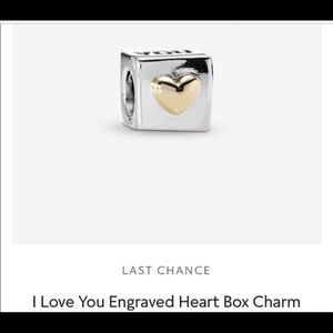Perfect ♥️ gift.Retired Pandora I Love You Charm 14K Gold/silver.